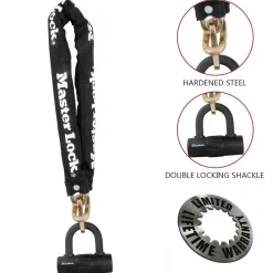 Master Lock Hardened Steel Chain with Mini U-Lock