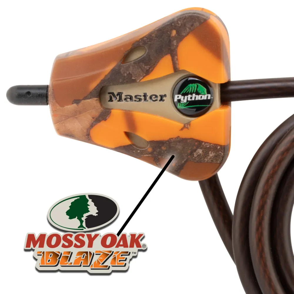 Hot Master Lock Python™ Adjustable Locking Cable 2-pk; Mossy Oak® Blaze™ Camouflage