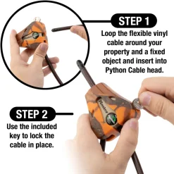 Hot Master Lock Python™ Adjustable Locking Cable 2-pk; Mossy Oak® Blaze™ Camouflage
